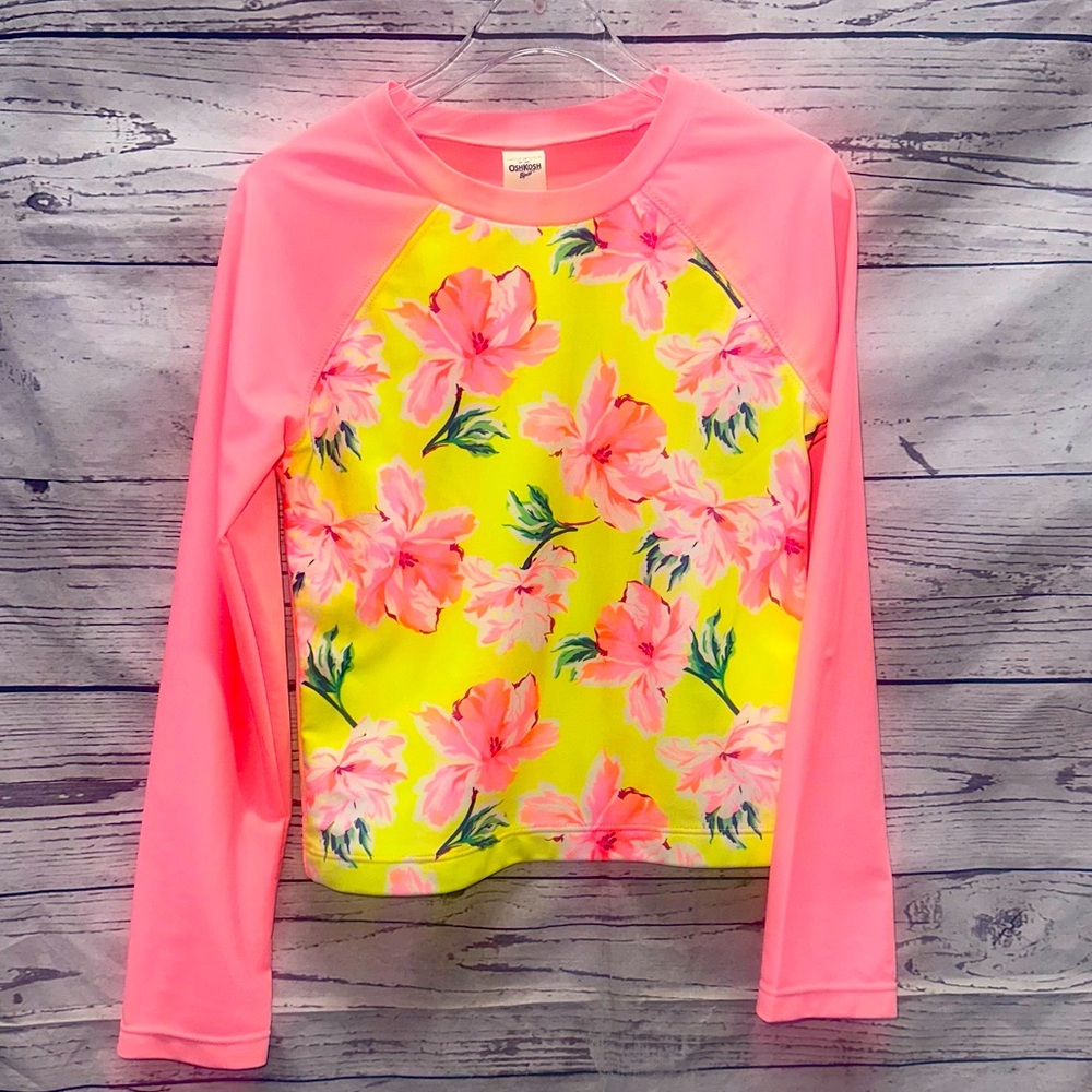 Oshkosh B'gosh Pink Long Sleeve Swimming Top Size 10